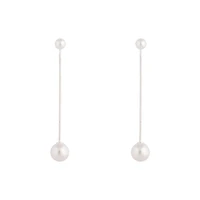 Silver Snake Pearl Drop Earrings