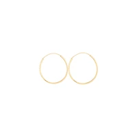 Gold Plated Sterling Silver Diamond Cut Hoop Earrings