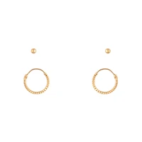 Gold Plated Sterling Silver Stud & Hoop Pack