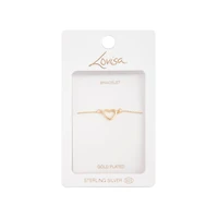 Gold Plated Cut Out Fine Heart Bracelet