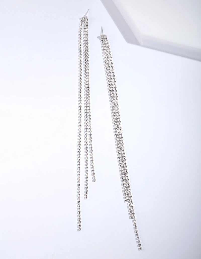 Silver Chain Tassel Earrings