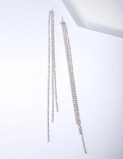 Silver Chain Tassel Earrings