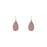 Pink Glitter Teardrop Earrings