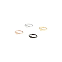 Mixed Metal Captured Ball Ring 4-Pack