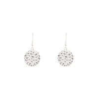 Silver Beaten Disc Drop Earrings