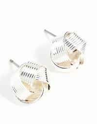 Silver Knot Textured Earrings