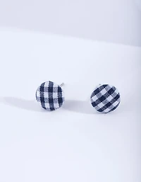 Boucles d’oreilles à bottons vichy
