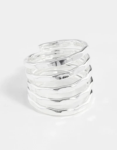Silver Hammered Wrap Ring
