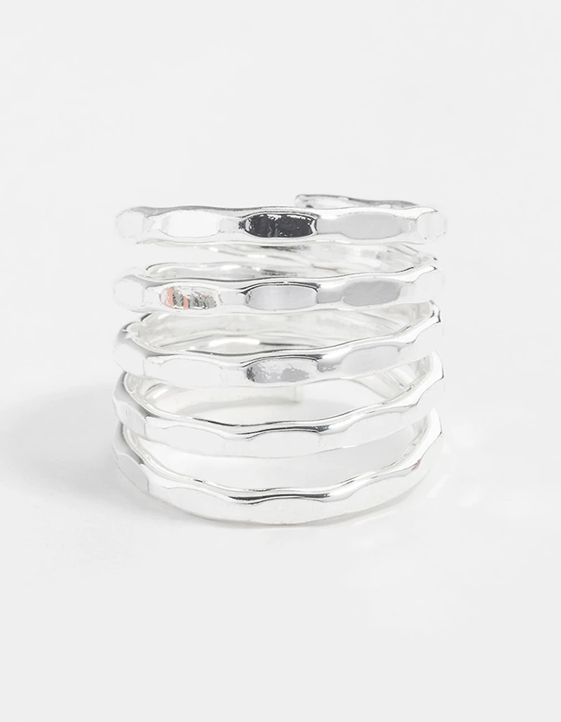 Silver Hammered Wrap Ring