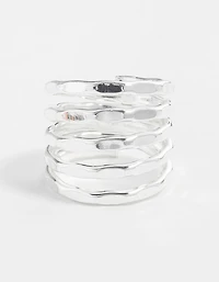 Silver Hammered Wrap Ring