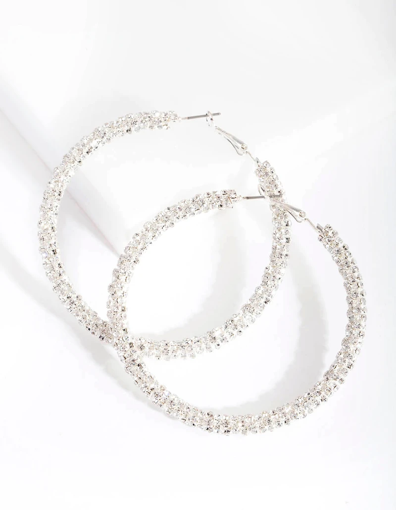 Diamante Hoop Earrings