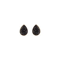 Black Teardrop Jelly Stud Earrings