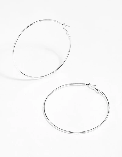 Silver Classic Medium Hoop Earrings