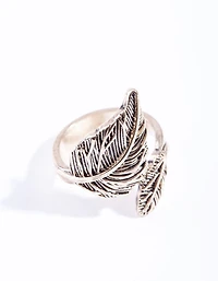 Antique Gold Large & Small Leaf Wrap Ring