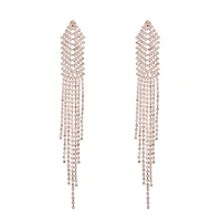 Rose Gold Diamante Chain Earrings