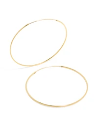Gold Plated Sterling Silver Fine 60mm Hoop
