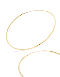 Gold Plated Sterling Silver Fine 60mm Hoop