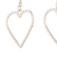 Rose Gold Rope Look Heart Drop Earring