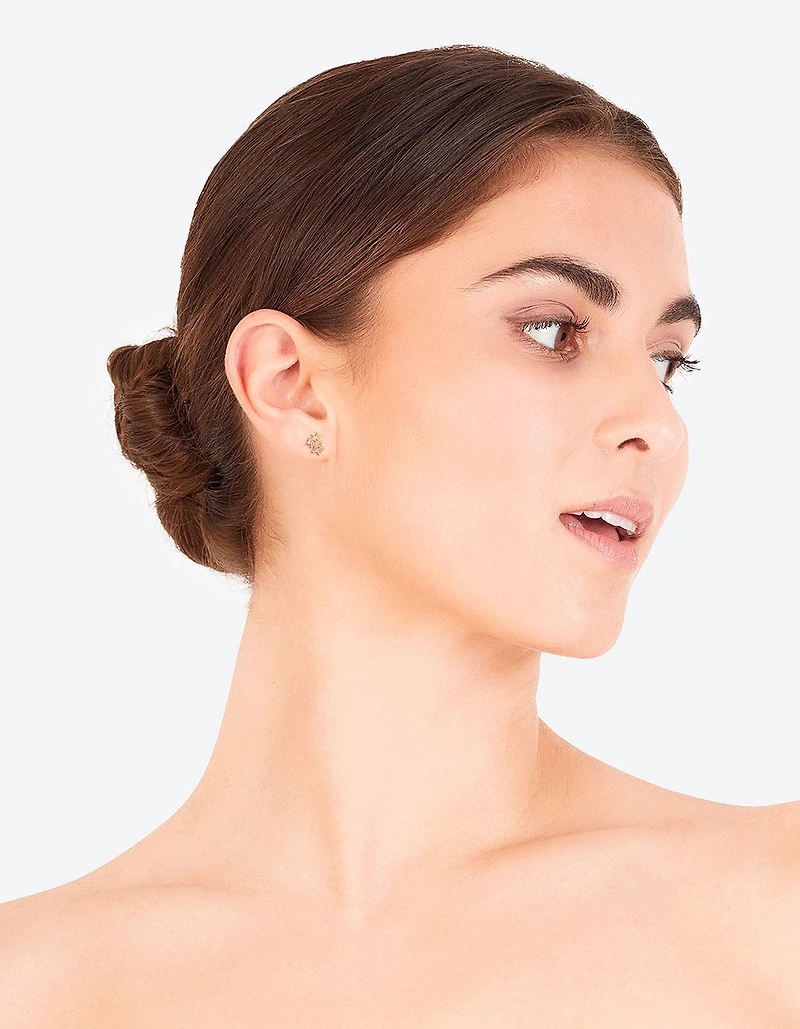 Gold Mini Star Cluster Stud Earrings