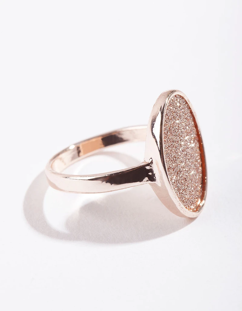 Rose Gold Oval Glitter Paper Ring