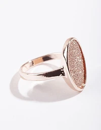 Rose Gold Oval Glitter Paper Ring
