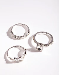 Silver Baguette Multi Stack Ring