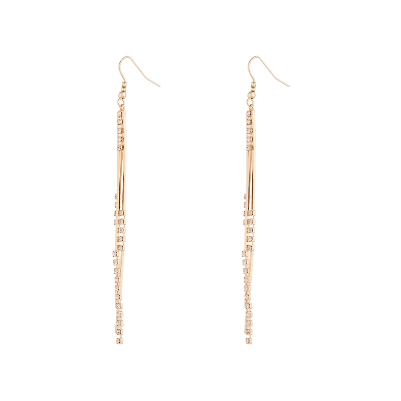 Gold Cup Chain Multi Bar Earrings