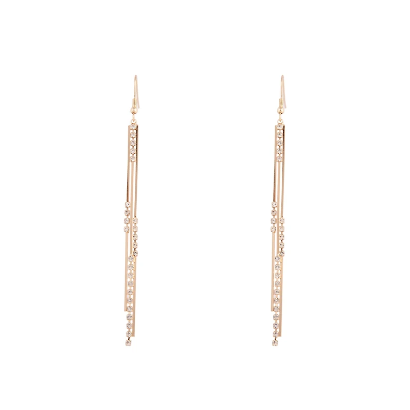 Gold Cup Chain Multi Bar Earrings