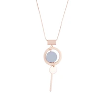 Grey Suspended Disc Necklace