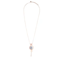 Grey Suspended Disc Necklace