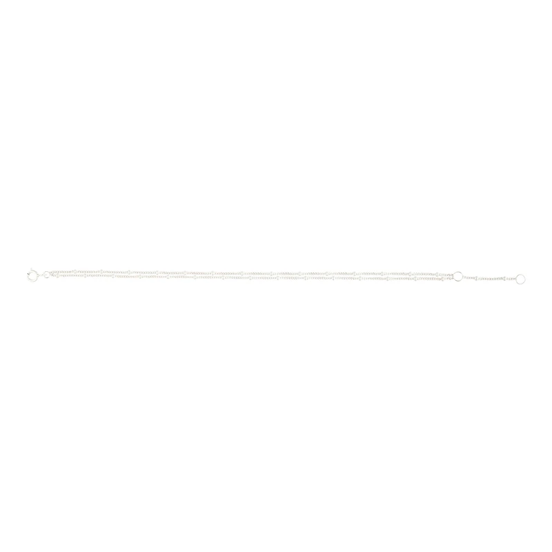 Sterling Silver Double Strand Bead Station Bracelet
