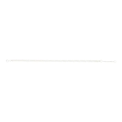 Sterling Silver Double Strand Bead Station Bracelet