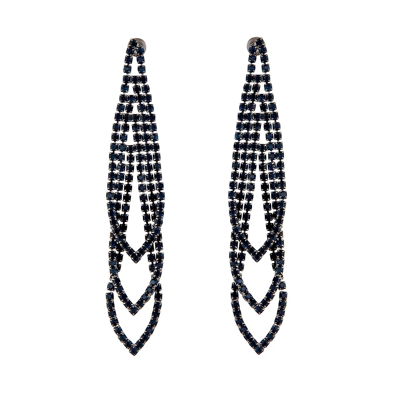 Midnight Gunmetal Loop Cup Chain Earrings