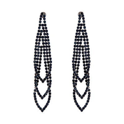 Midnight Gunmetal Loop Cup Chain Earrings