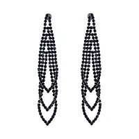 Midnight Gunmetal Loop Cup Chain Earrings