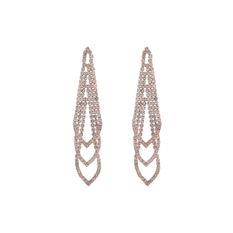 Boucles d’oreilles en chaîne à coupe graduelle en or rose