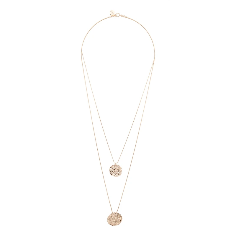 Gold Double Row Coin Necklace