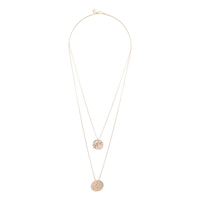 Gold Double Row Coin Necklace