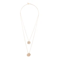 Gold Double Row Coin Necklace