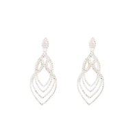 Silver Layered Tier Drop Earrings