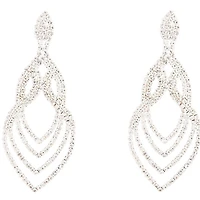 Boucles d’oreilles pendantes en couches argentées