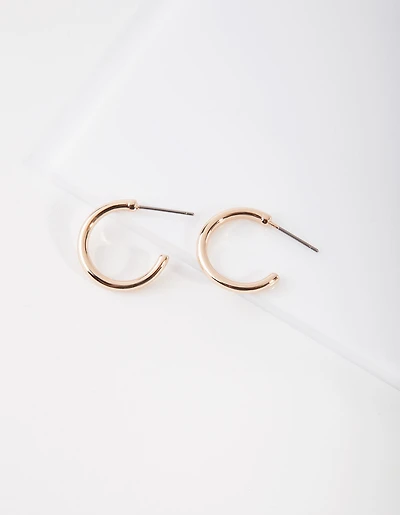 Gold Small Thick Hoop Earrings