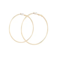 Gold Plain Tube Hoop Earrings