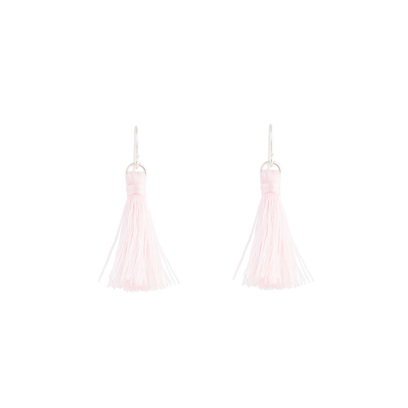 Silver Mini Pink Tassel