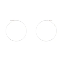 Silver Rounded 6cm Hoop Earrings