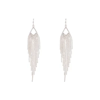 Silver Diamante Cascade Ball Earrings