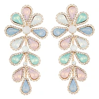 Pastel Teardrop Flower Multi-Stone Earrings