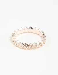 Rose Gold Diamante Band Ring
