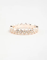 Rose Gold Diamante Band Ring