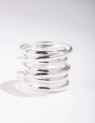 Silver Layered Band Ring